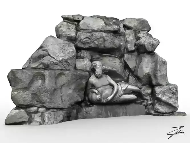 Statue 6 of jesus in rock