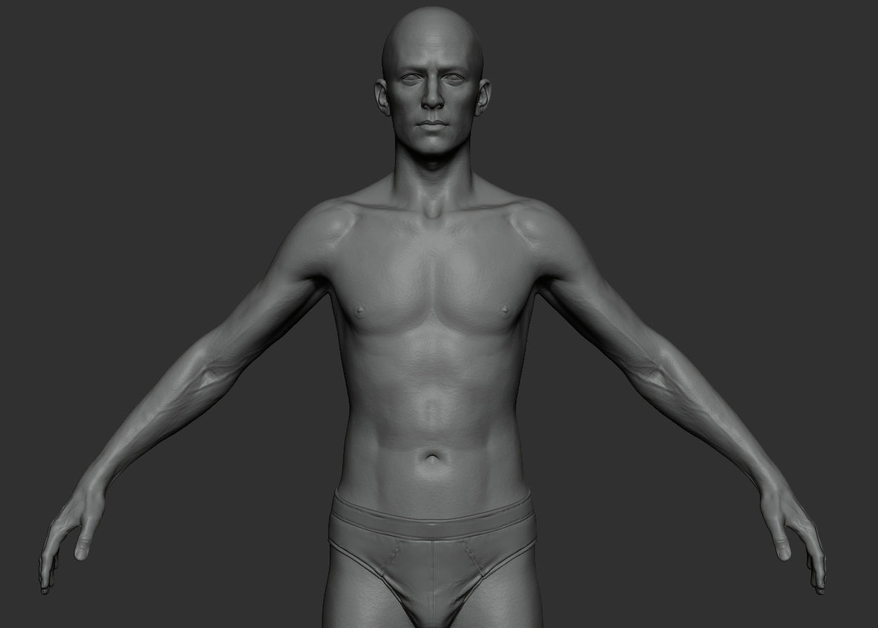 Male Body 2 Sculpt - Updated Low-poly 3D model_6