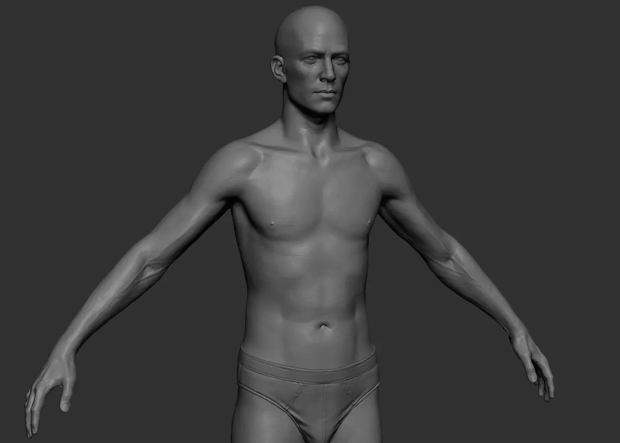 Male Body 2 Sculpt - Updated Low-poly 3D model_0