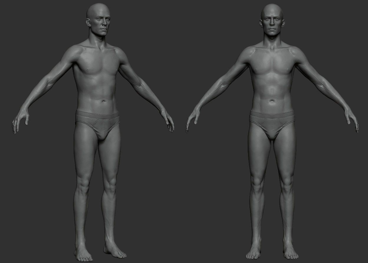 Male Body 2 Sculpt - Updated Low-poly 3D model_8