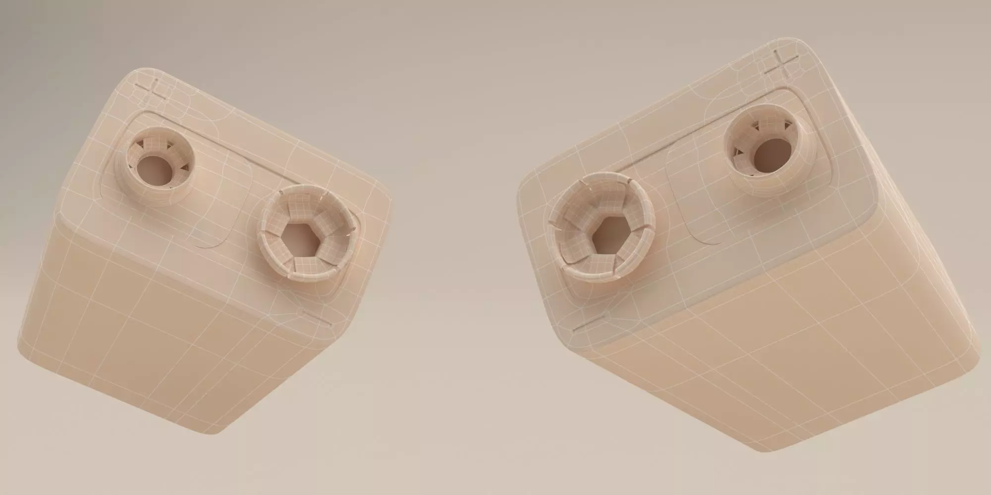 Battery two plastic pieces 3D model