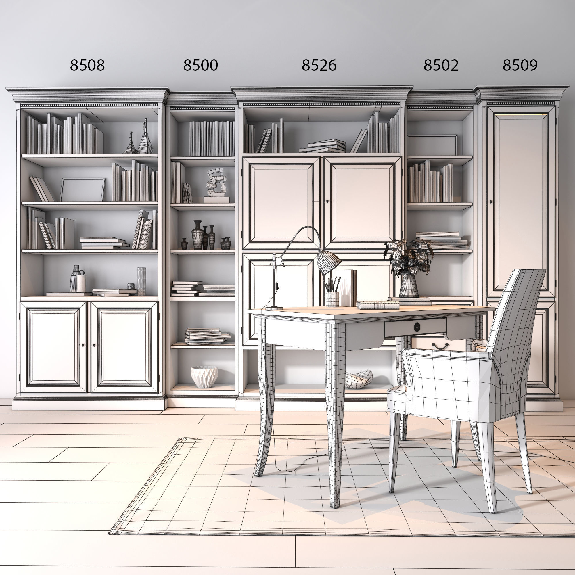 Selva Arena bookcase 3D model_4