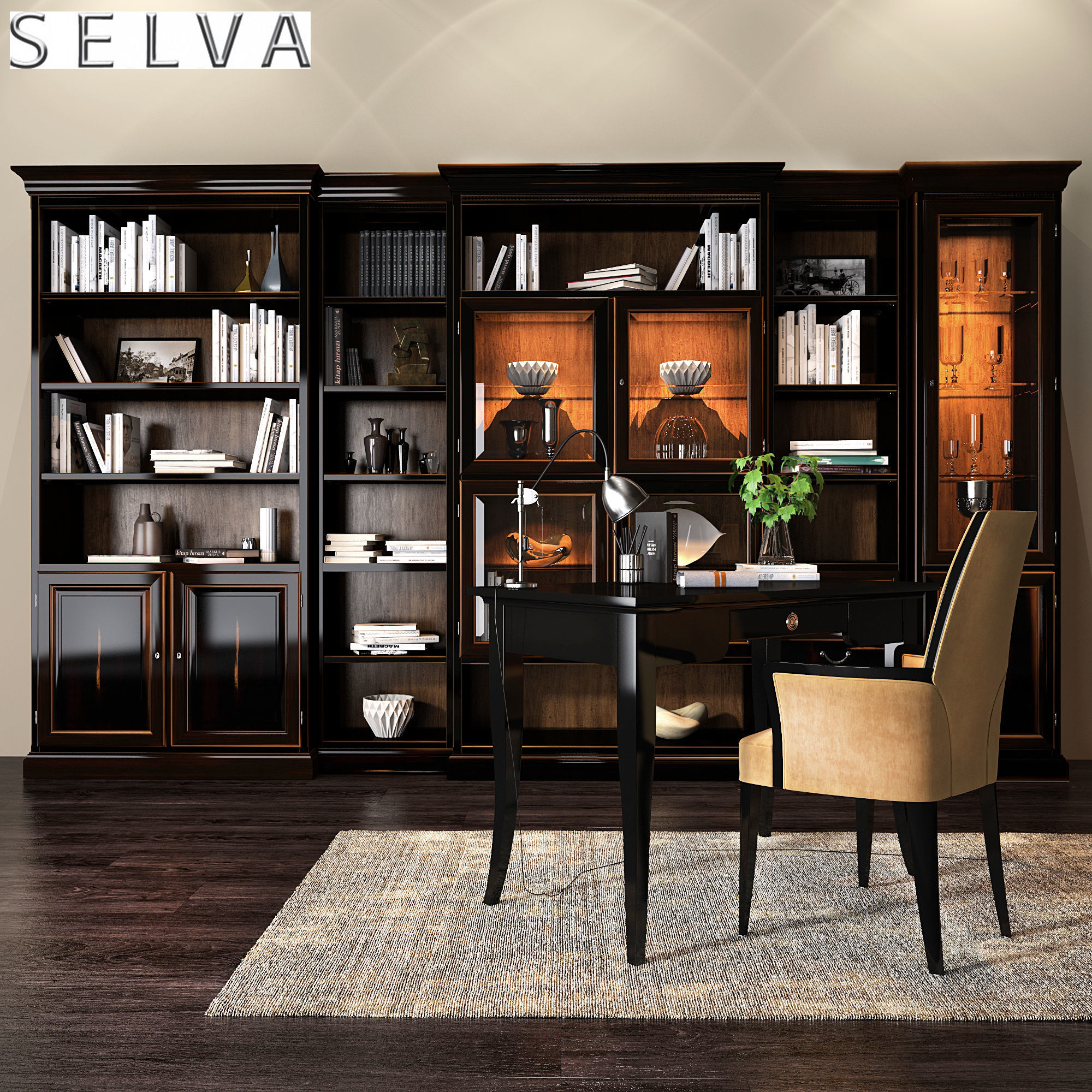 Selva Arena bookcase 3D model_1