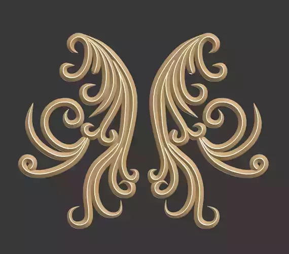 decoration4 gold ornamental wings