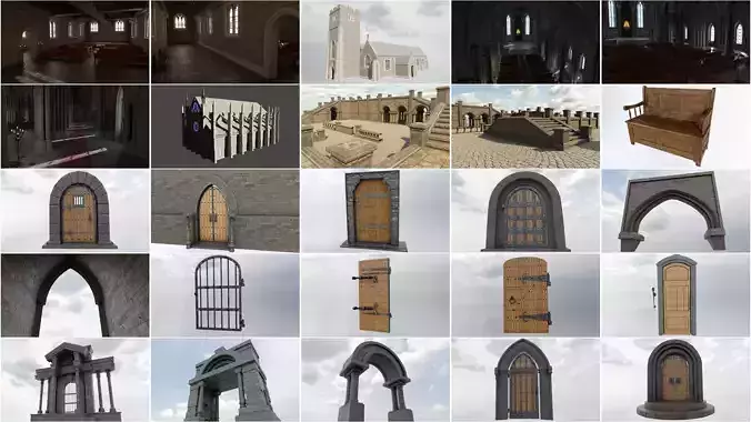 Church Pack 3D Model Collection