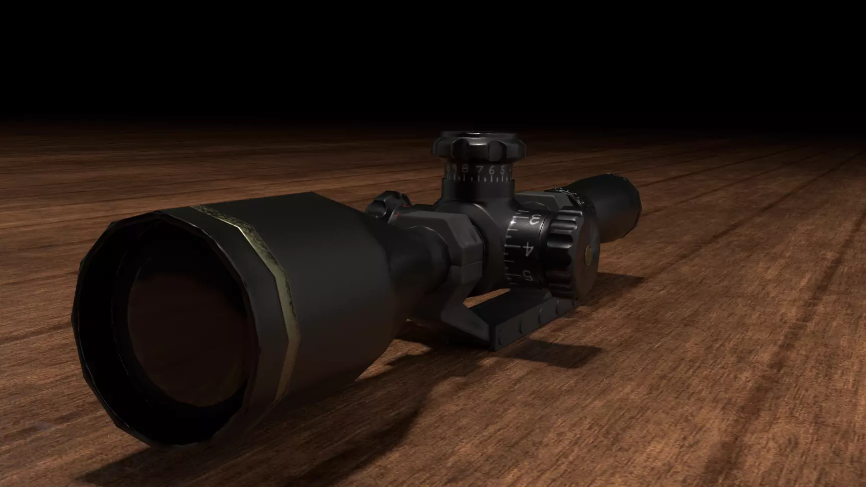 Scope 4-20X zoom Low-poly 3D model