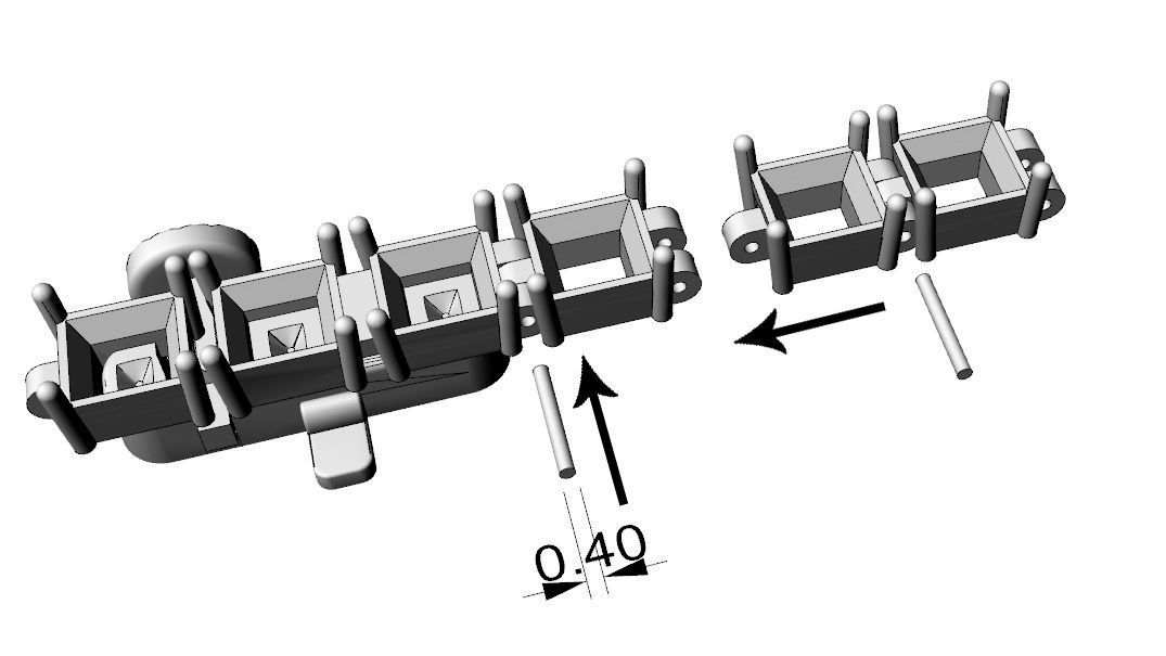 Elegant bracelet with princess stones 458 3D print model_14