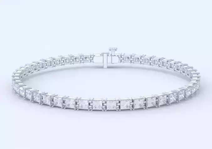 Elegant bracelet with princess stones 458 3D print model