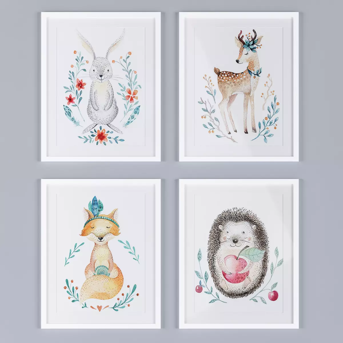 Kids room posters Low-poly 3D model