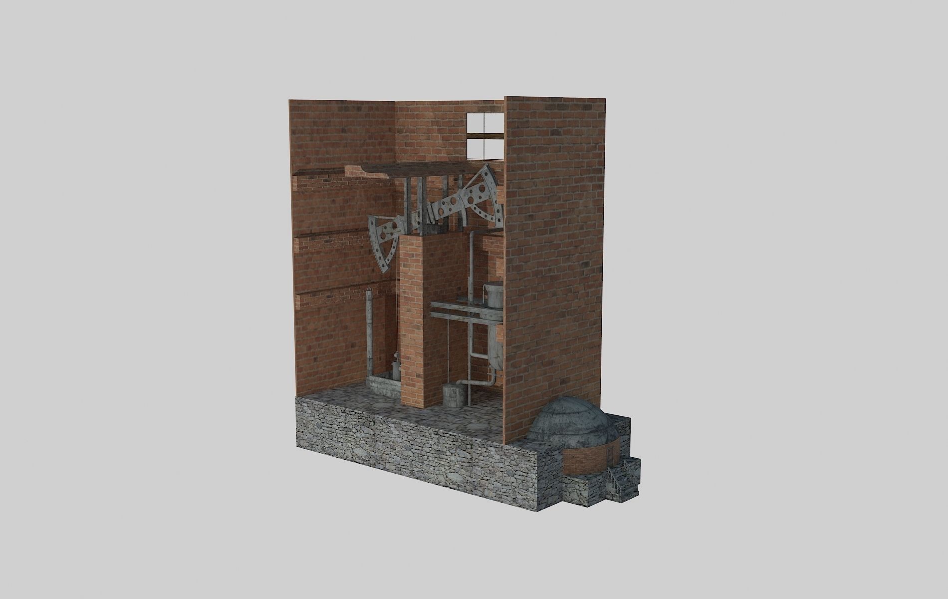 Thomas Newcomen atmospheric steam engine 3D model_3