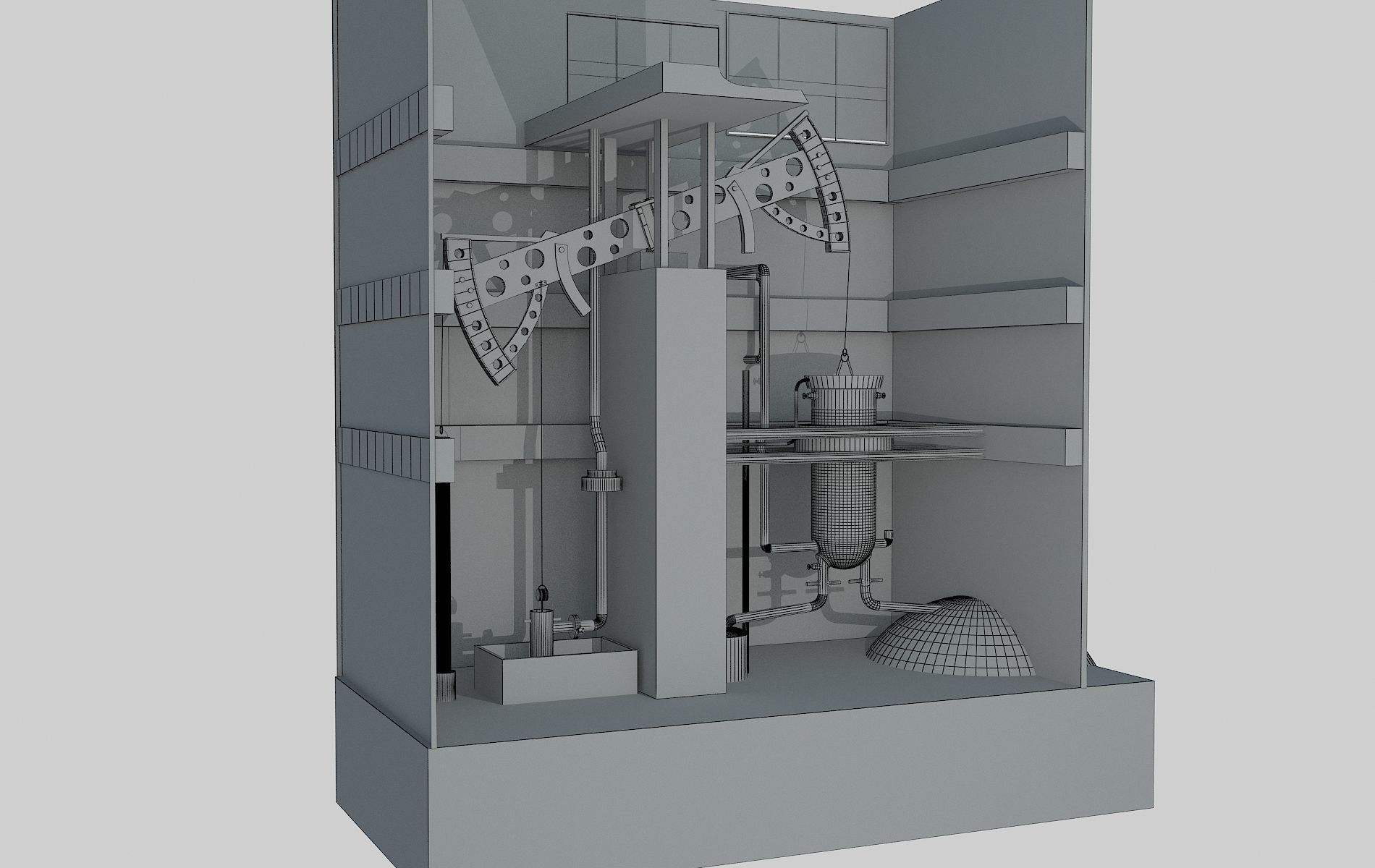 Thomas Newcomen atmospheric steam engine 3D model_5