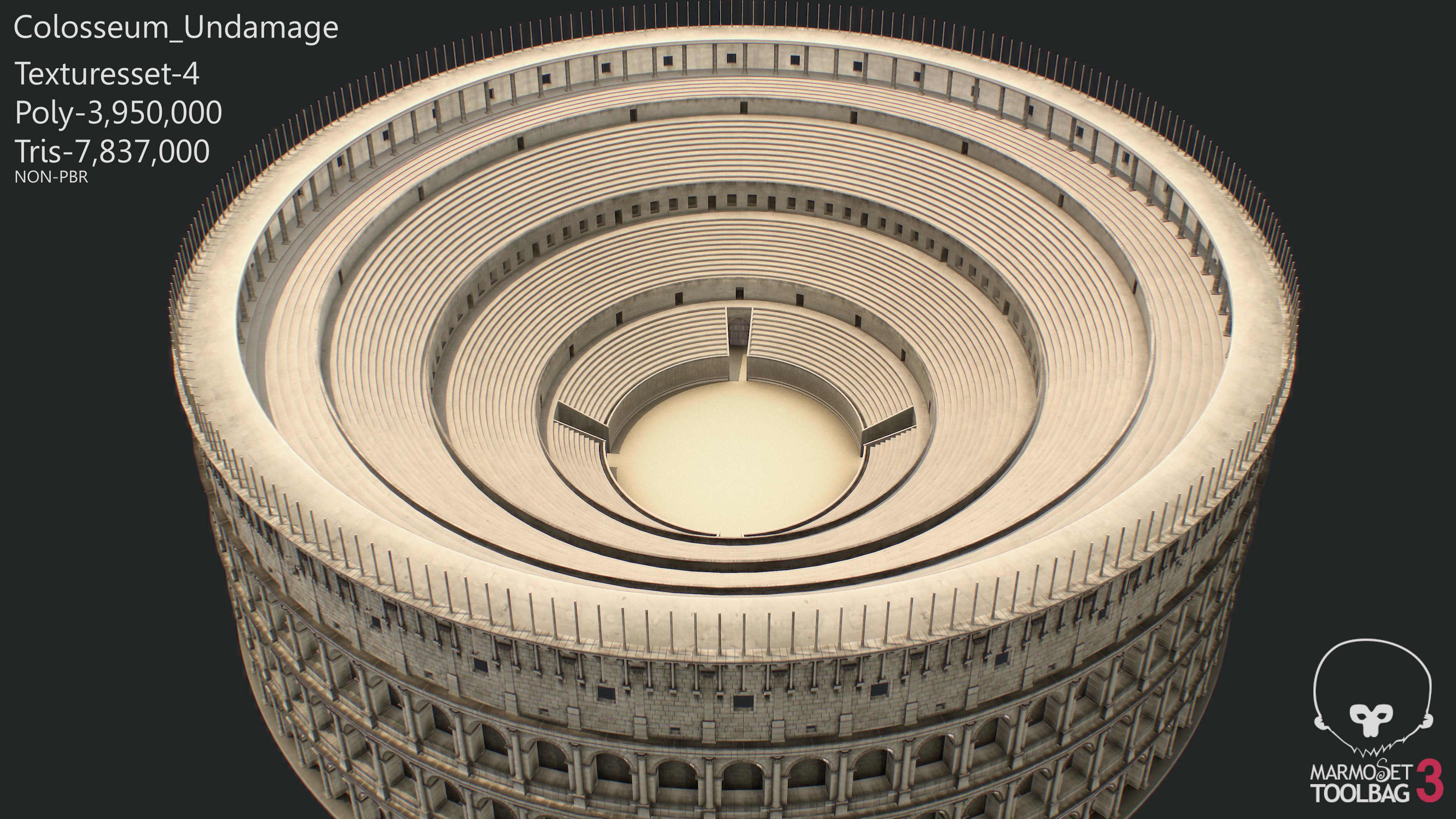 Colosseum Undamage Low-poly 3D model_2