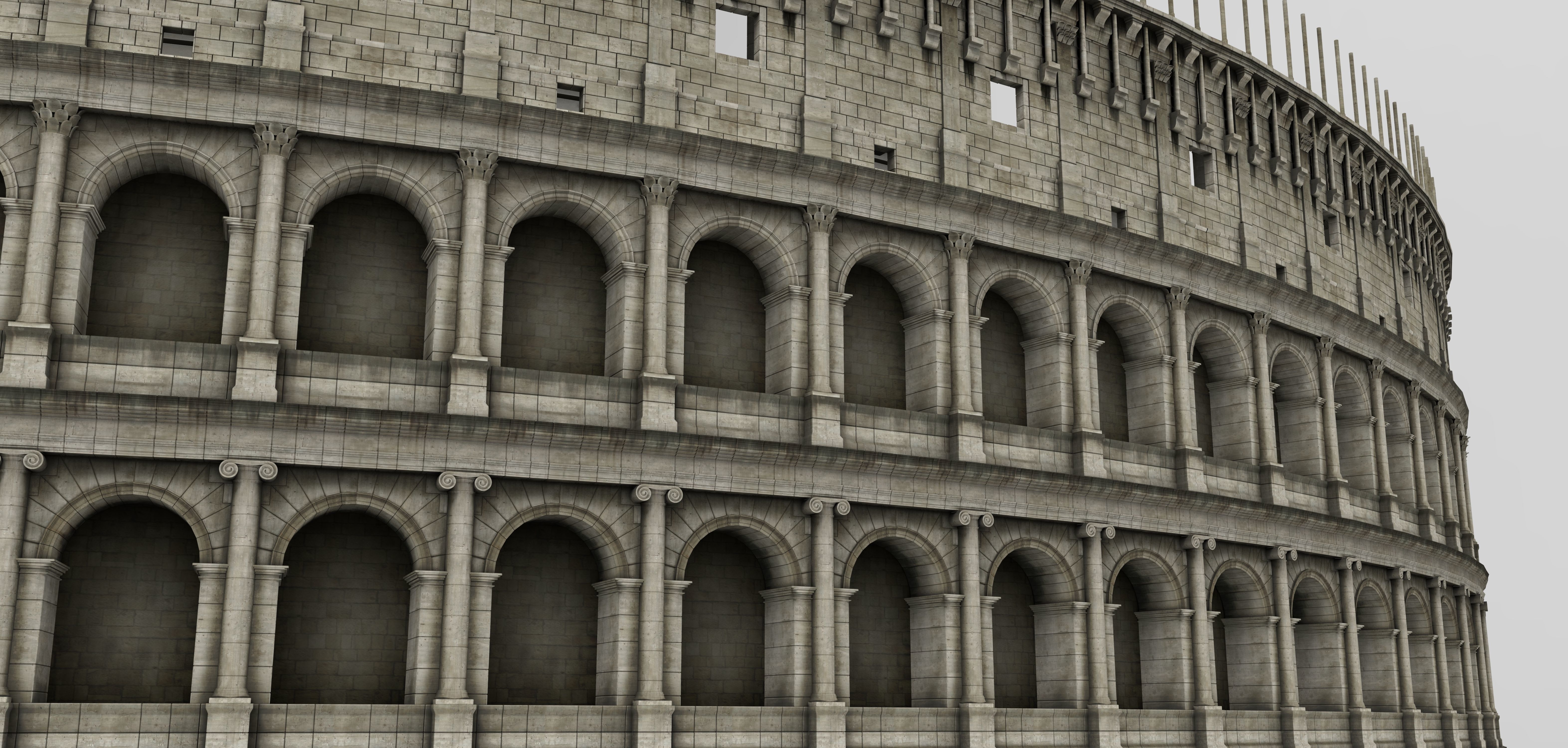 Colosseum Undamage Low-poly 3D model_3