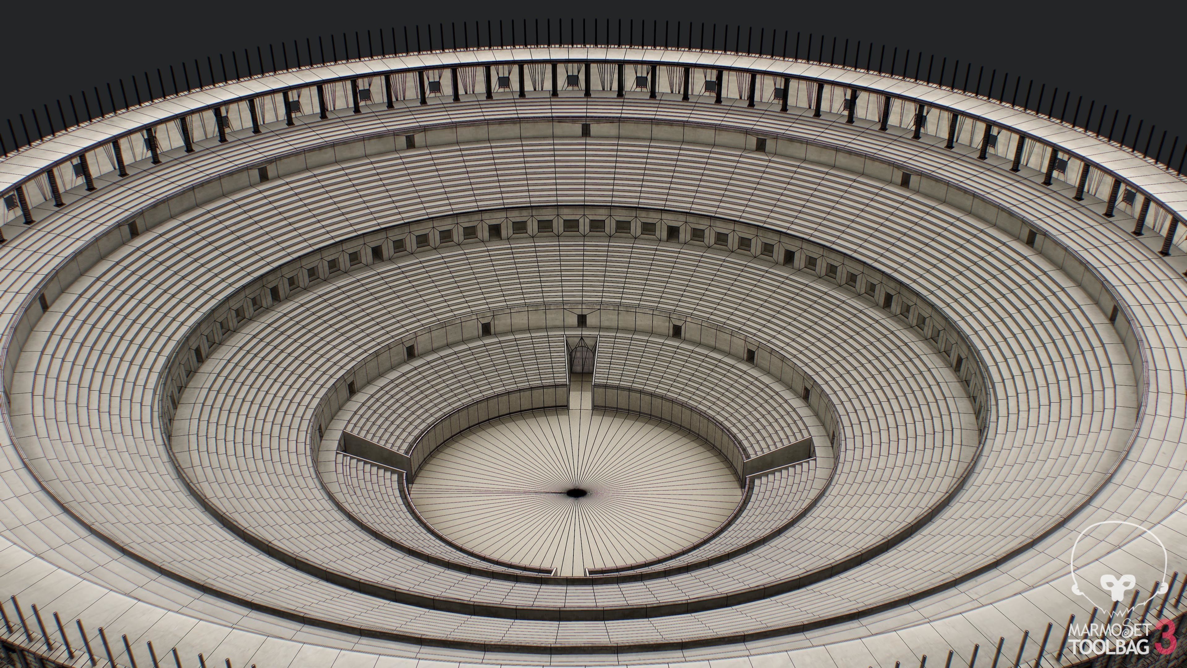 Colosseum Undamage Low-poly 3D model_7