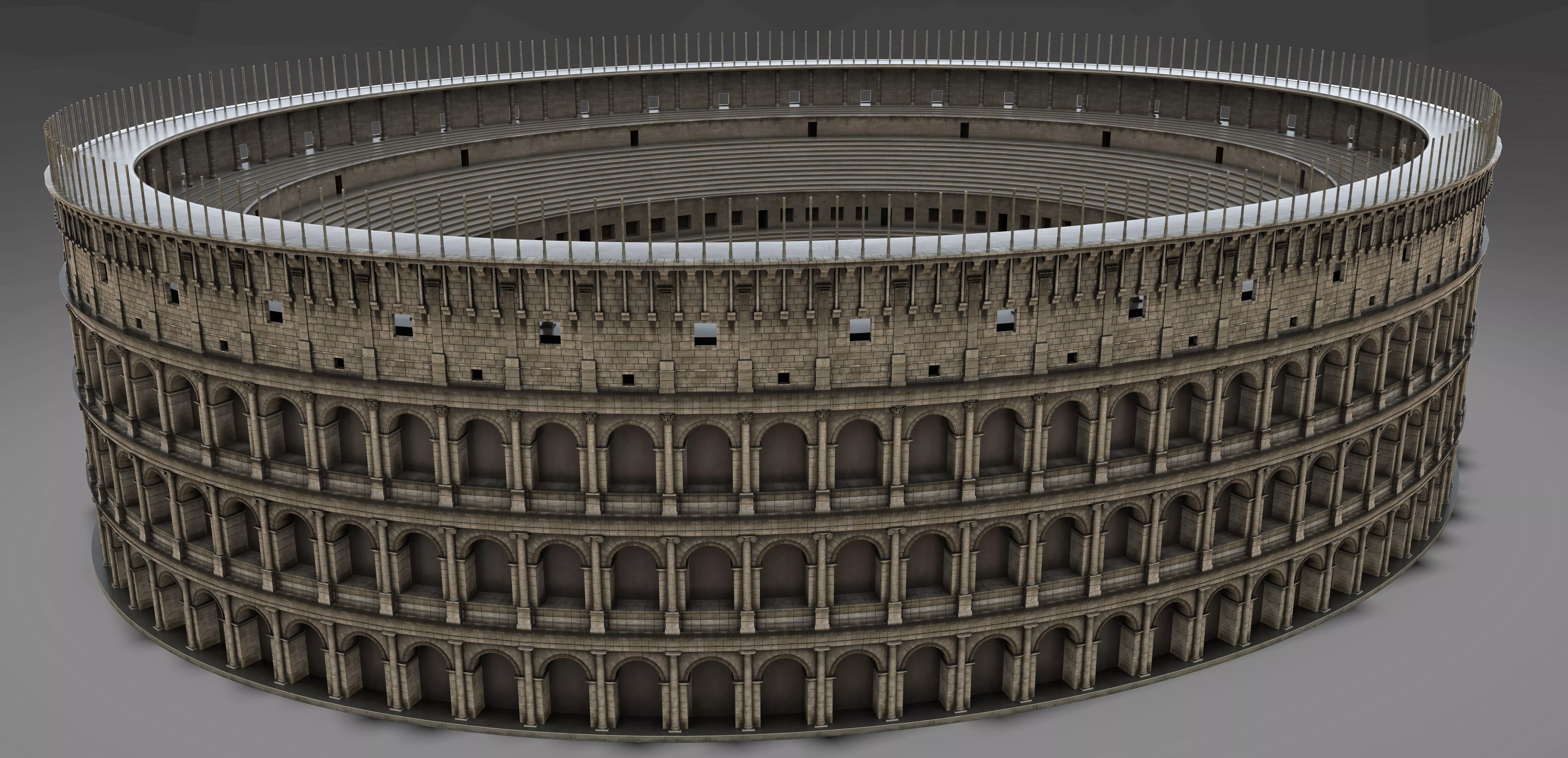 Colosseum Undamage Low-poly 3D model_0