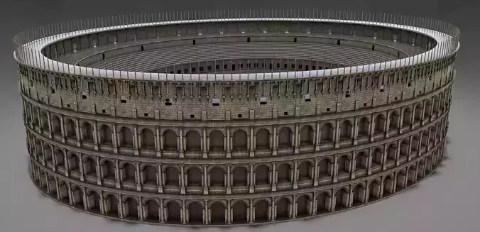 Colosseum Undamage Low-poly 3D model