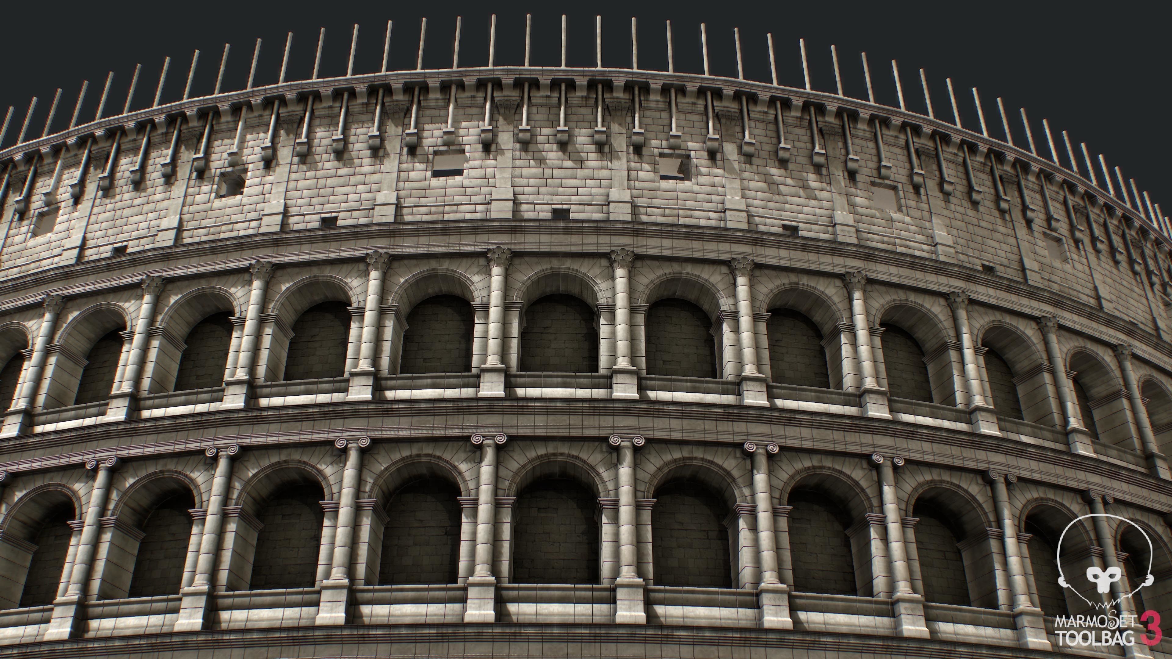 Colosseum Undamage Low-poly 3D model_5