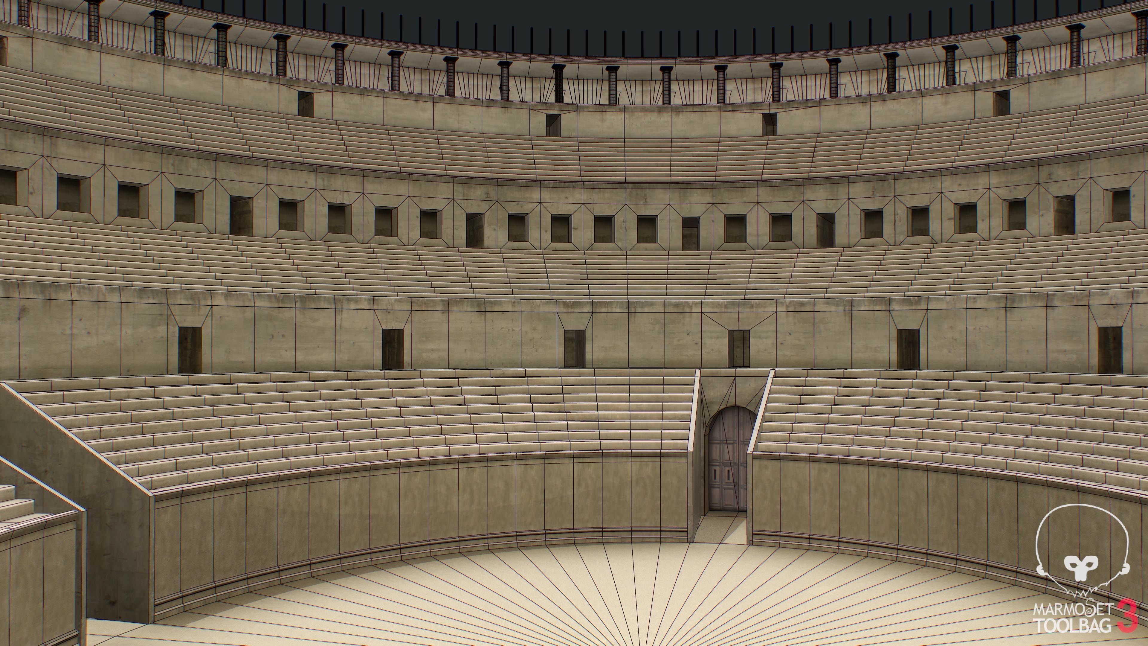 Colosseum Undamage Low-poly 3D model_6