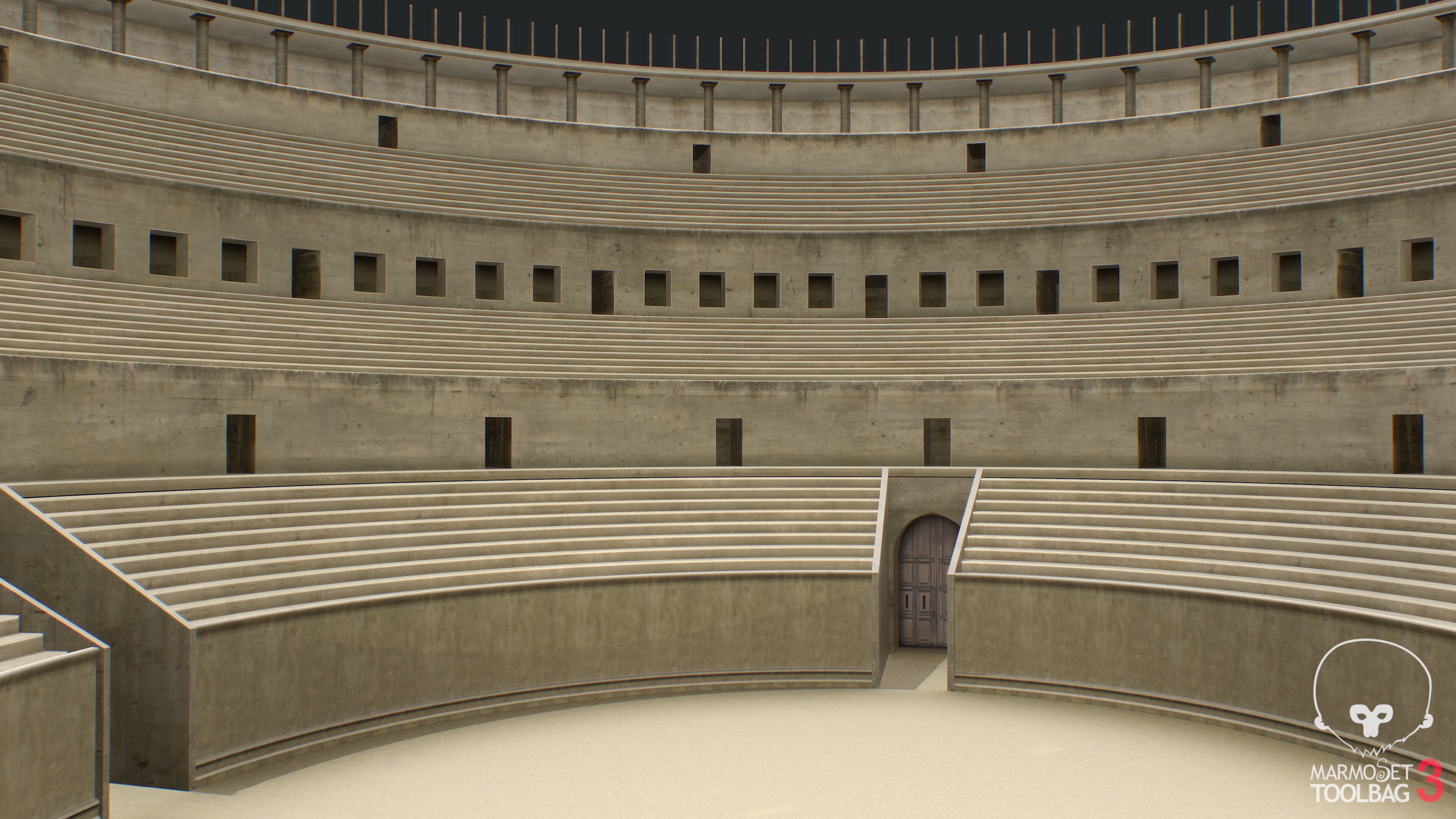 Colosseum Undamage Low-poly 3D model_4