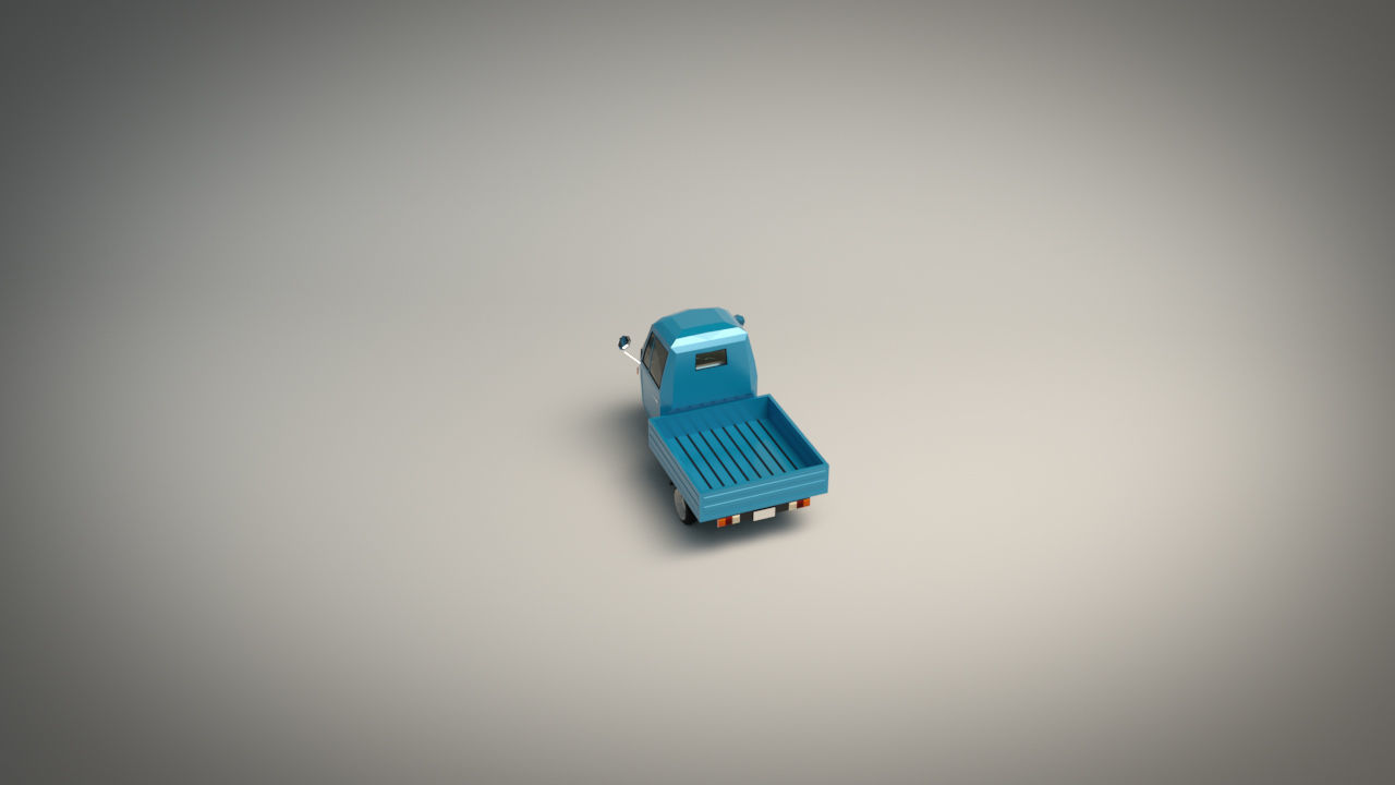 Low Poly Three Wheeled Pickup Low-poly 3D model_4
