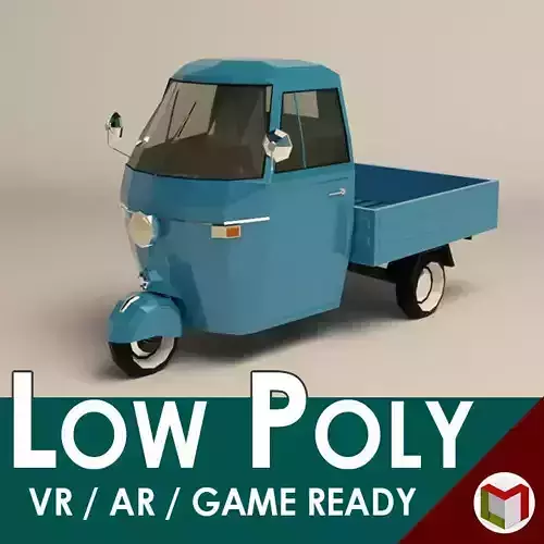 Low Poly Three Wheeled Pickup Low-poly 3D model