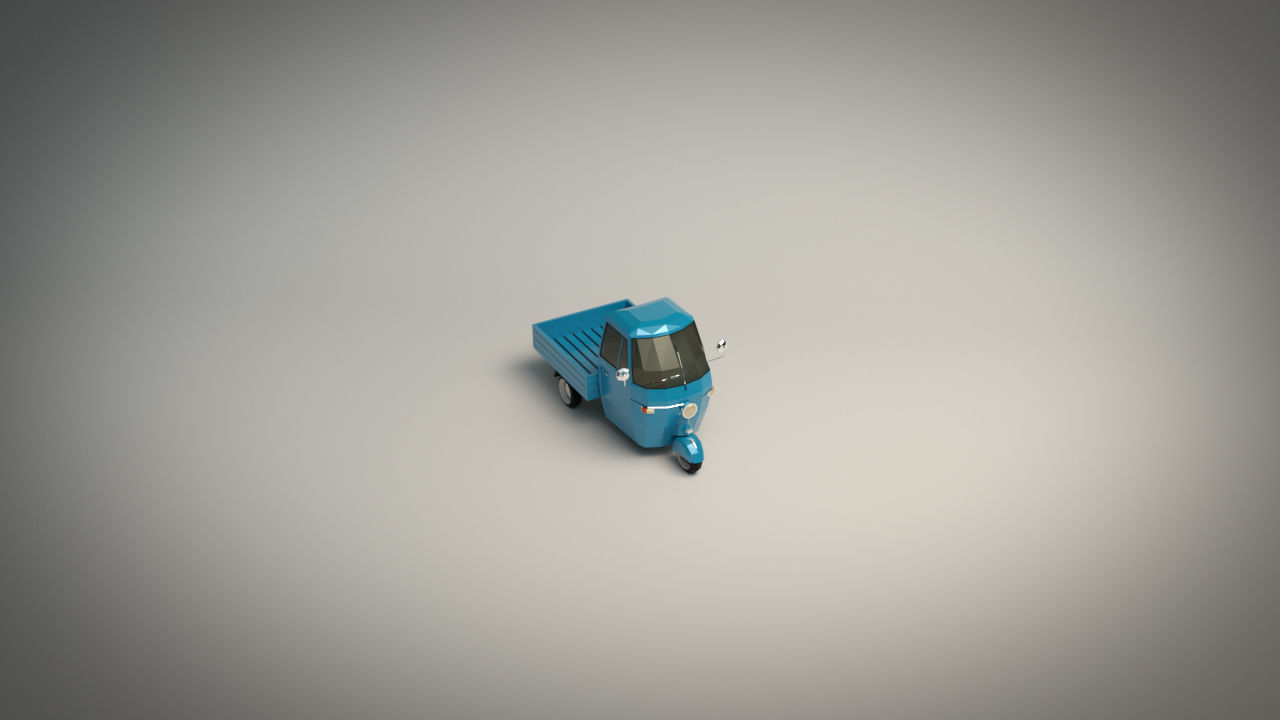 Low Poly Three Wheeled Pickup Low-poly 3D model_5