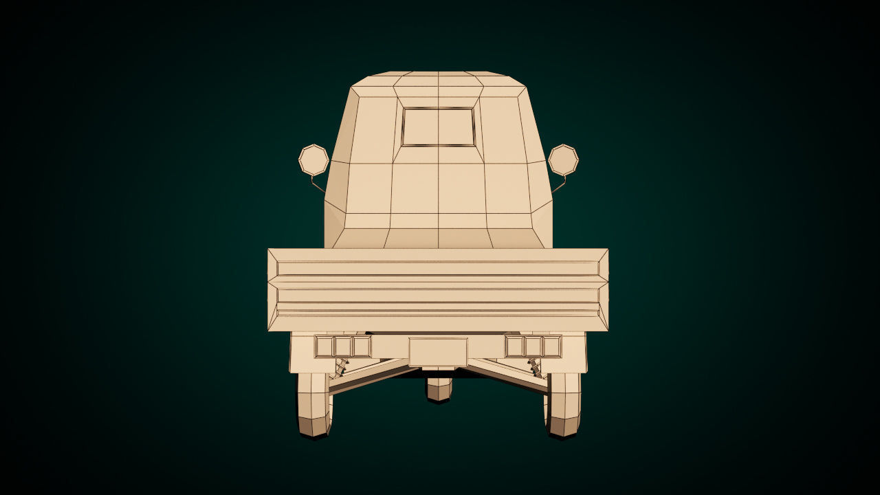 Low Poly Three Wheeled Pickup Low-poly 3D model_11