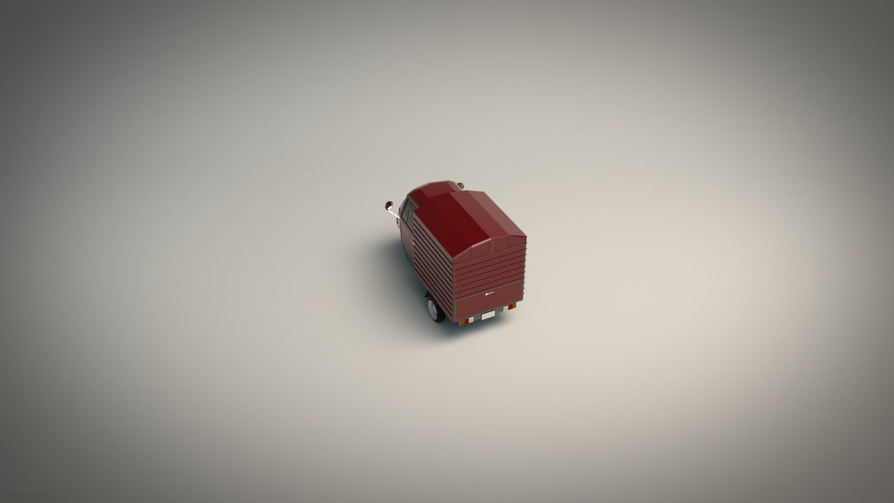 Low Poly Three Wheeled Van Low-poly 3D model_4