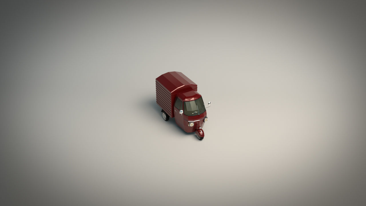 Low Poly Three Wheeled Van Low-poly 3D model_5