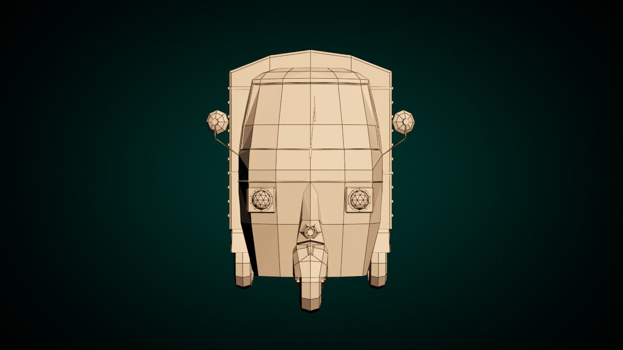 Low Poly Three Wheeled Van Low-poly 3D model_9