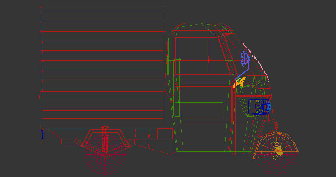 Low Poly Three Wheeled Van Low-poly 3D model_15