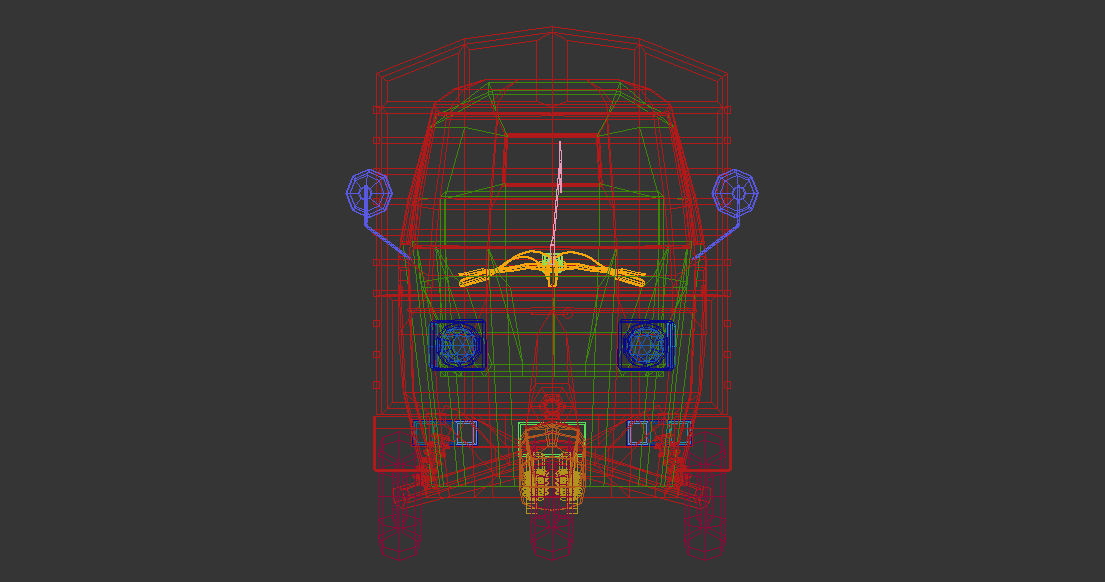 Low Poly Three Wheeled Van Low-poly 3D model_14