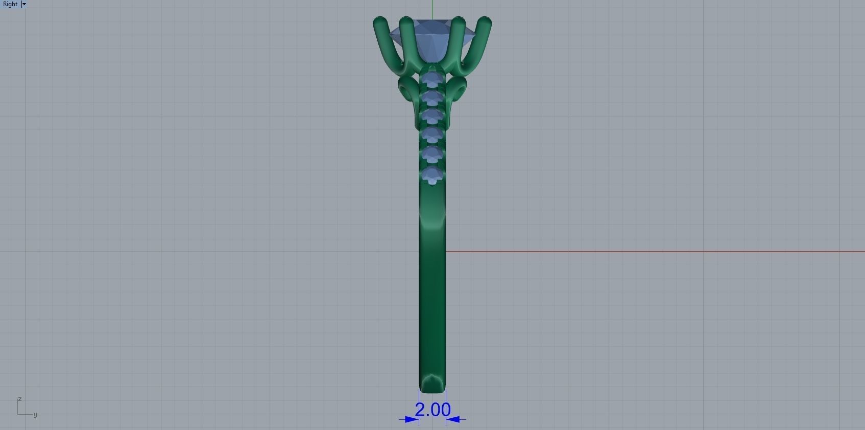 Engagement Ring With Diamonds 3D Print Model 3D print model_4