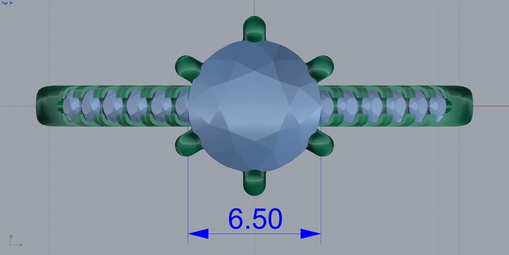 Engagement Ring With Diamonds 3D Print Model 3D print model_2
