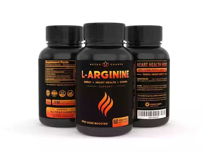 Premium L Arginine 1500mg Nitric Oxide Supplement 3D model