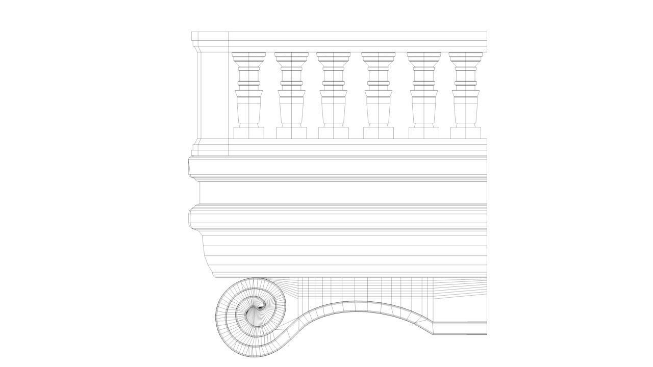 Balcony railing Free low-poly 3D model_6
