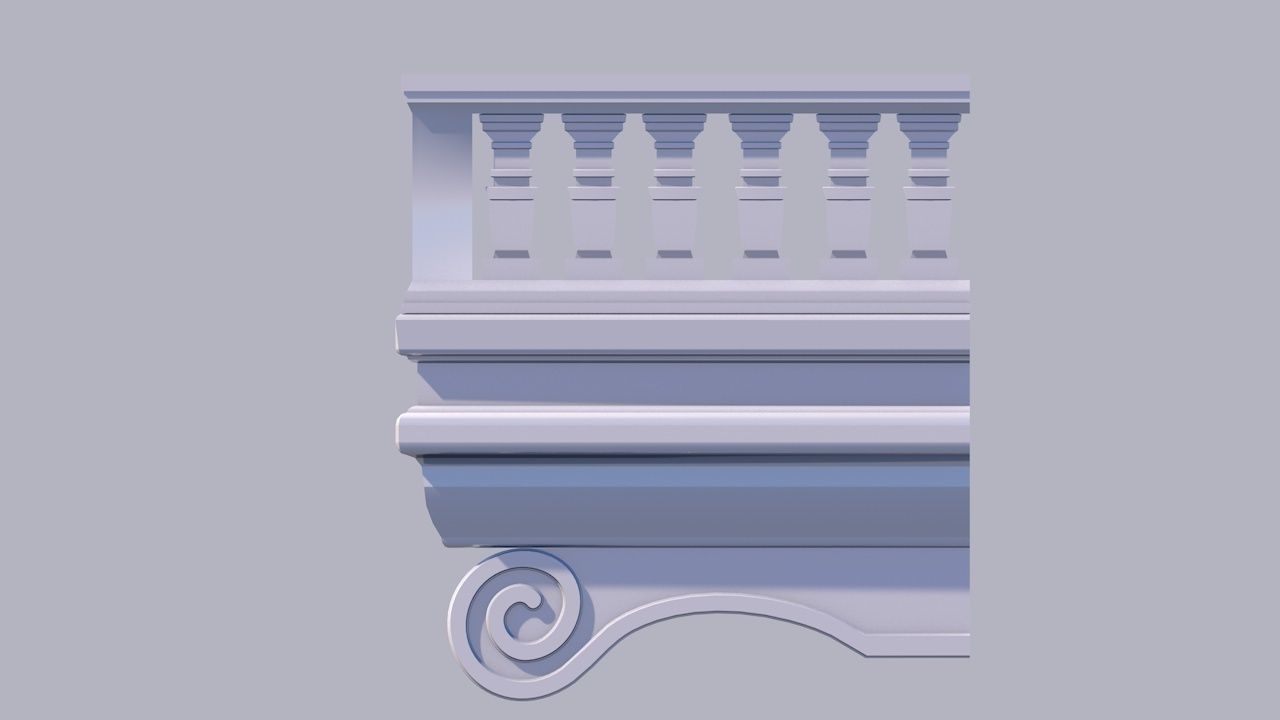 Balcony railing Free low-poly 3D model_2