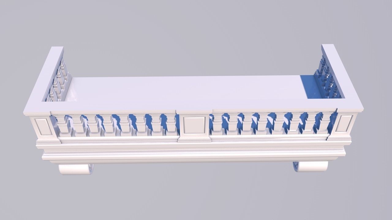 Balcony railing Free low-poly 3D model_3