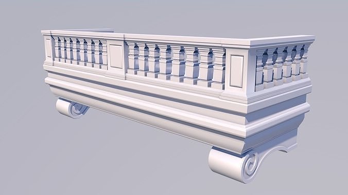 Balcony railing Free low-poly 3D model