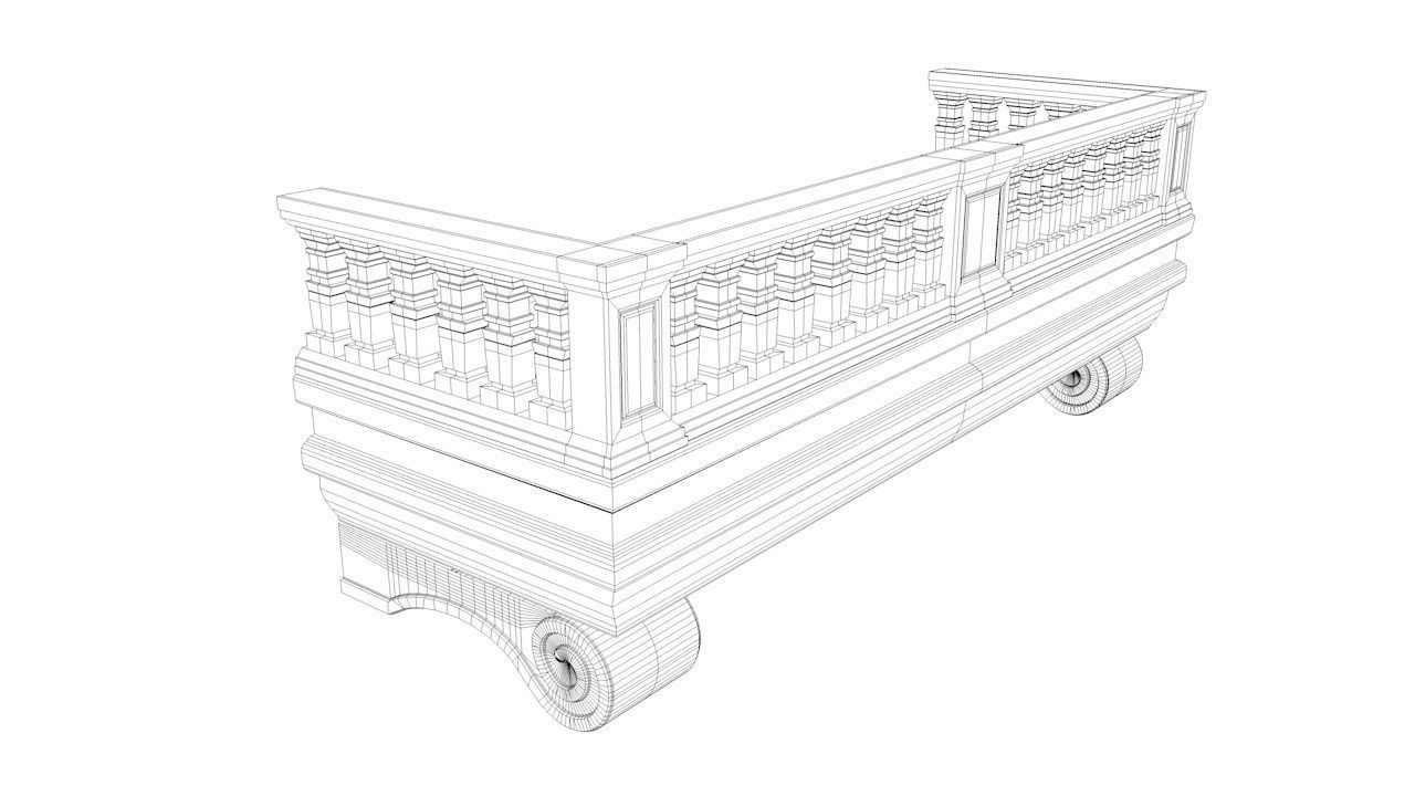Balcony railing Free low-poly 3D model_4