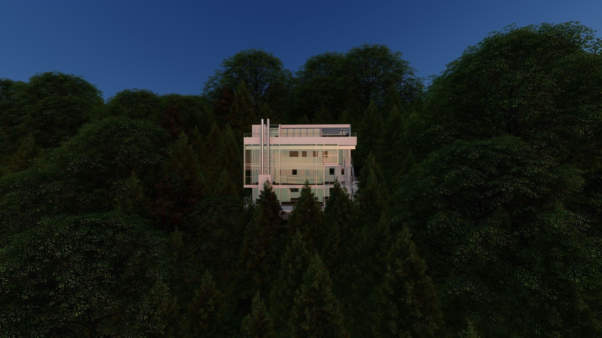 Douglas Home by Richard Meier 3D model_3