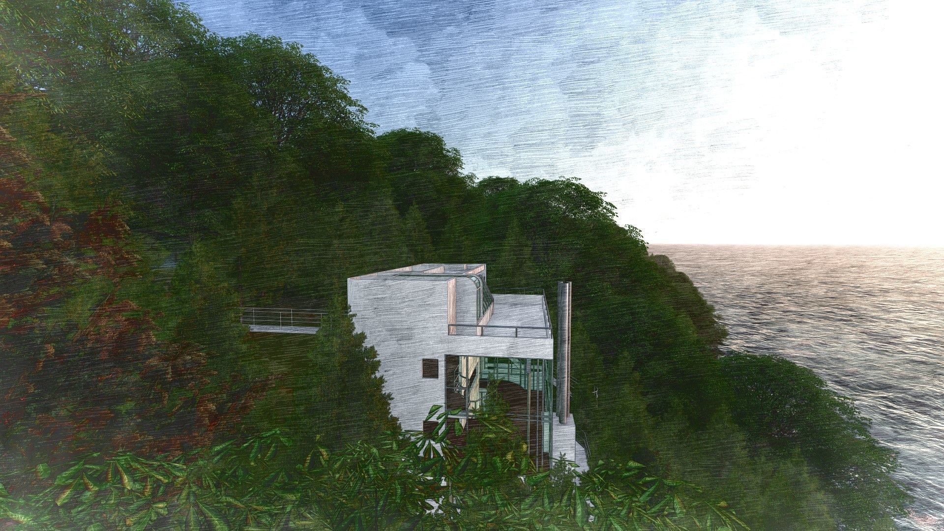 Douglas Home by Richard Meier 3D model_9