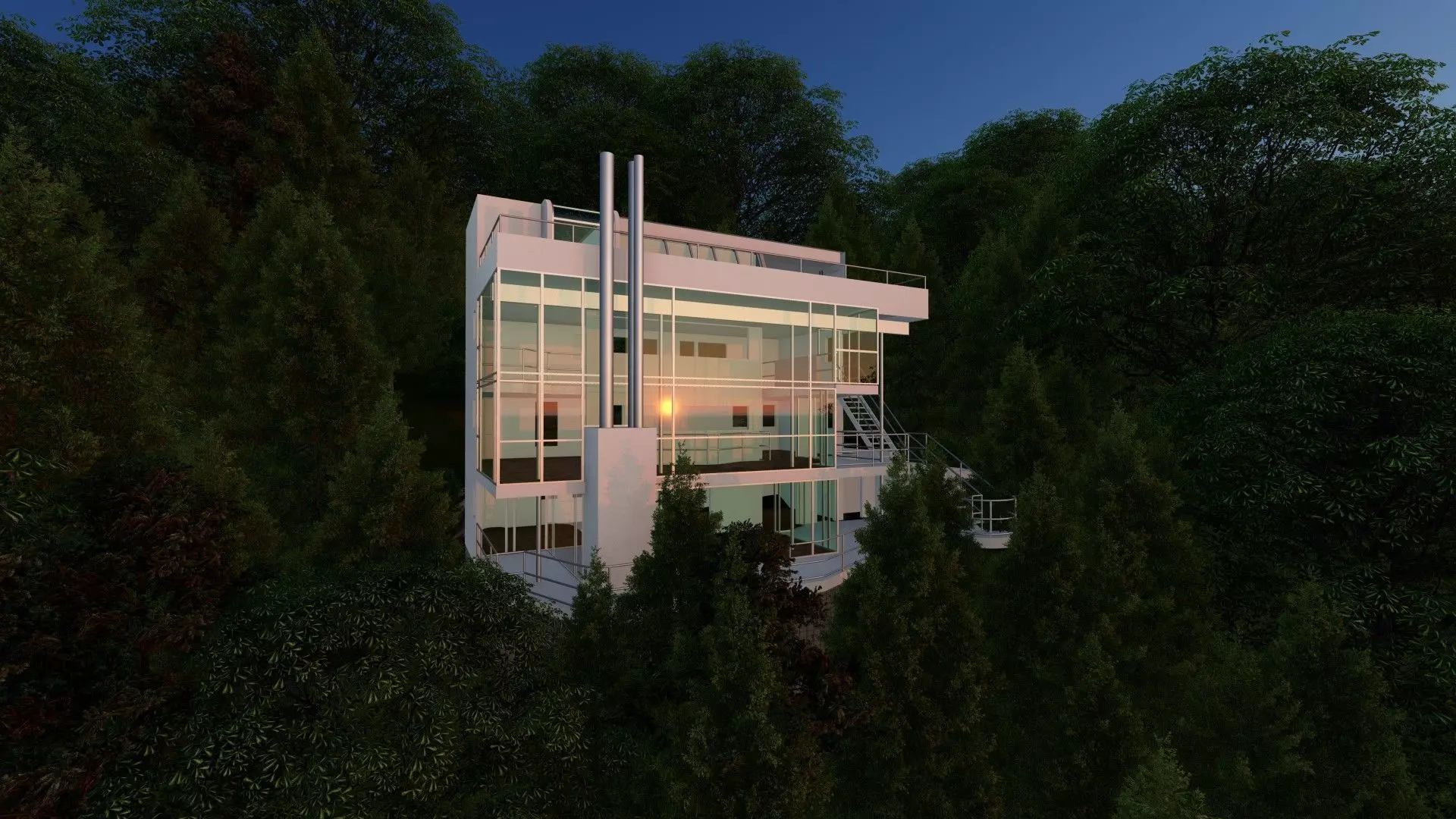 Douglas Home by Richard Meier 3D model_0