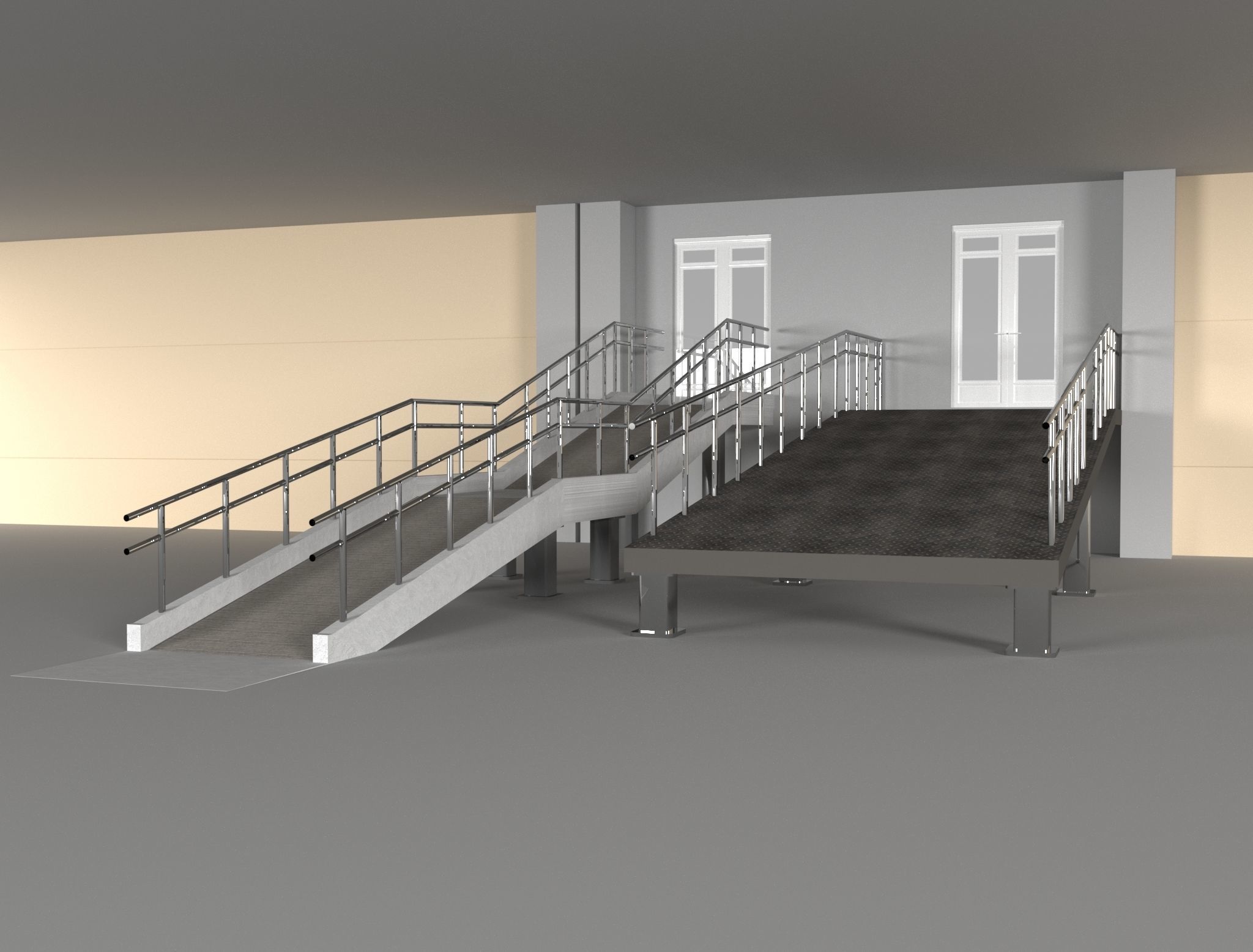 Ramp with railing  3D model_4