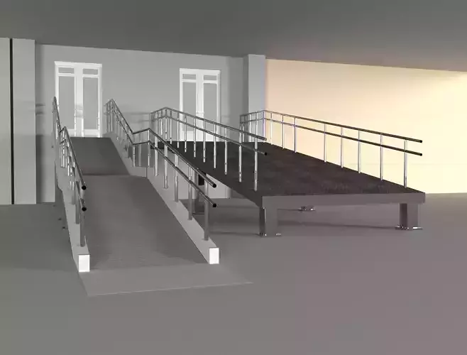 Ramp with railing  3D model