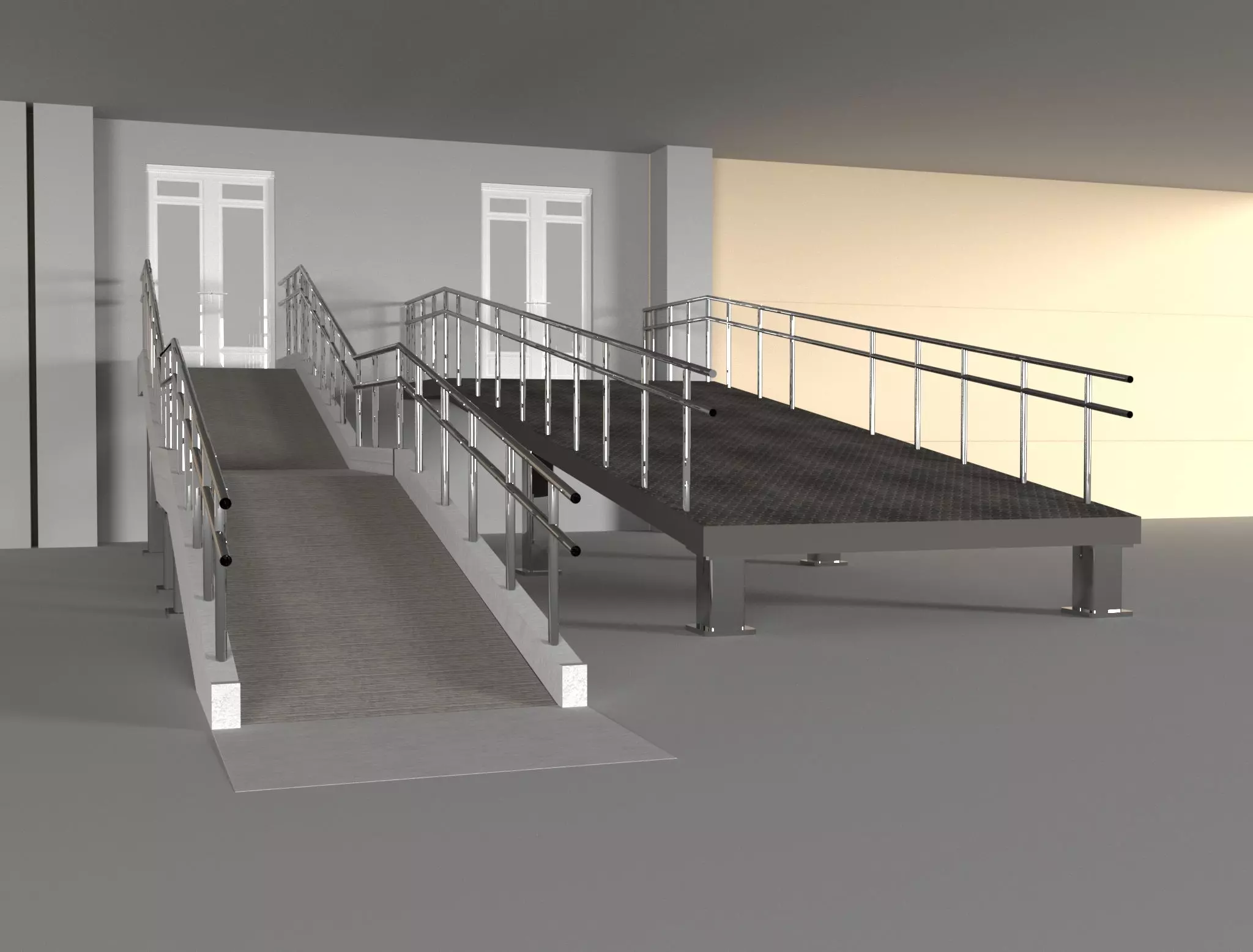 Ramp with railing  3D model_0