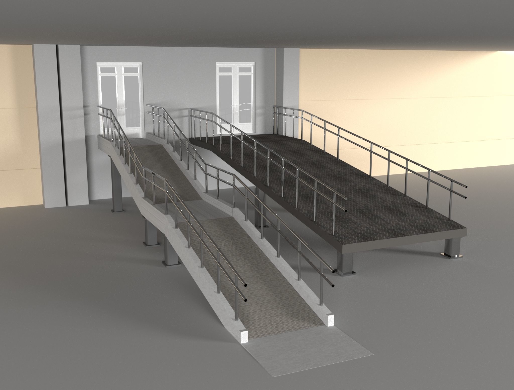 Ramp with railing  3D model_3
