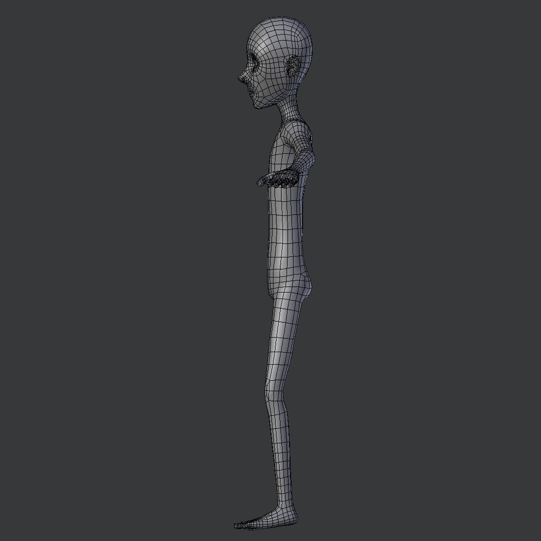 Character Base Low-poly 3D model_4
