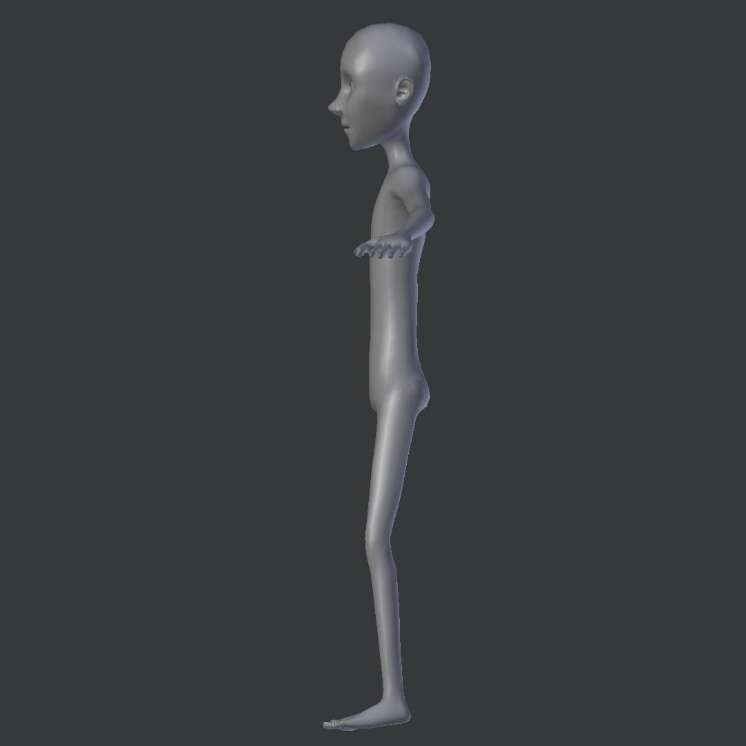 Character Base Low-poly 3D model_3