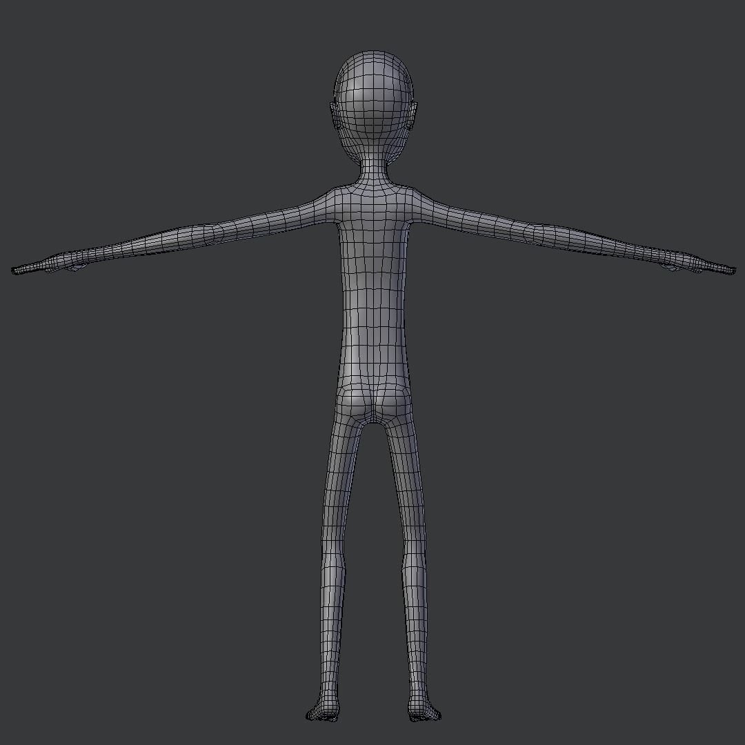 Character Base Low-poly 3D model_6